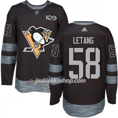 Miehille NHL Pittsburgh Penguins Pelipaita Kris Letang 58 1917-2017 100th Anniversary Adidas Musta Authentic Miehille NHL Pittsburgh Penguins Pelipaita Kris Letang 58 1917-2017 100th Anniversary Adidas Musta Authentic
